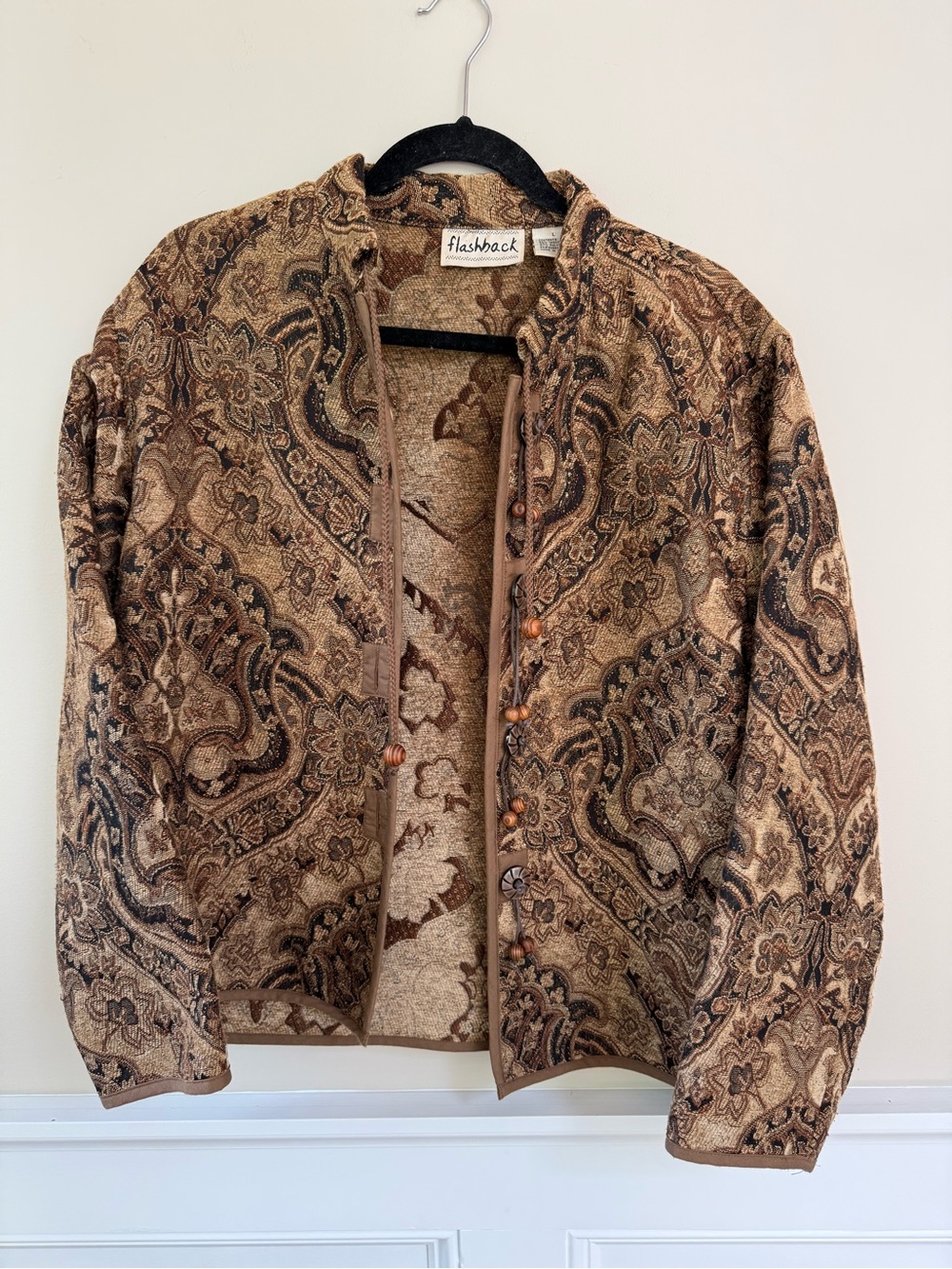 Vintage tapestry Paisley Button-Front Jacket